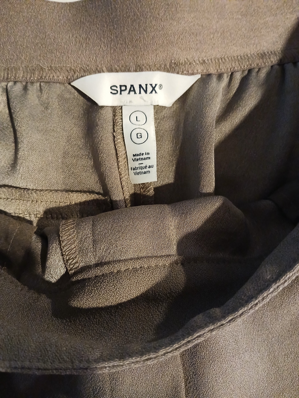 Spanx Womens Gray Pull-On Pants Size L Tall Girl Friendly